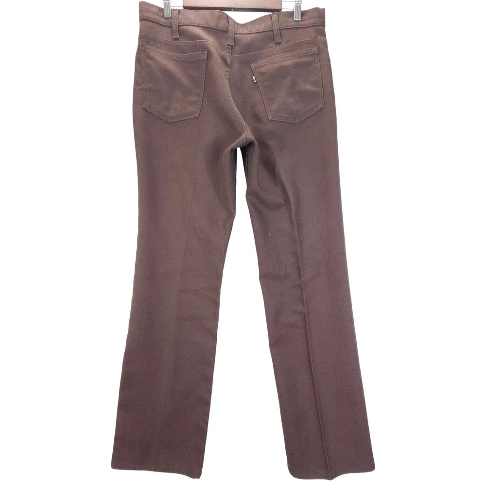 Vintage Levis 517 Mens 33x31 Brown‎ Sta-Prest Gold Tab Flared Bootcut Pants